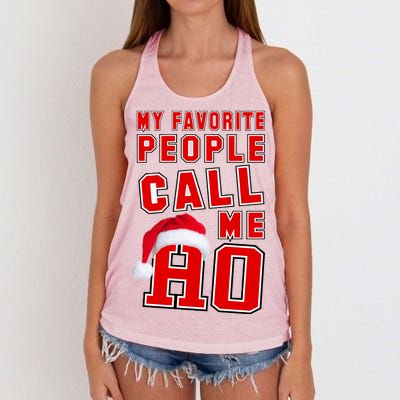 My Favorite People Call Me Ho Christmas Santa Claus Women's Knotted Racerback Tank