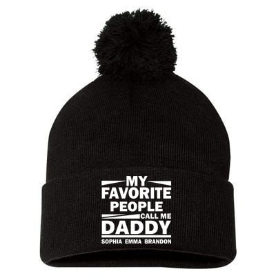 My Favorite People Call Me Personalize Family Pom Pom 12in Knit Beanie