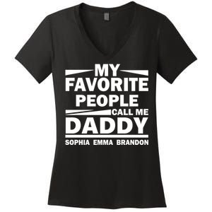 My Favorite People Call Me Personalize Family Women's V-Neck T-Shirt