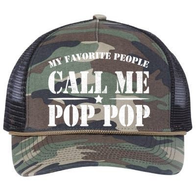 My Favorite People Call Me Pop Pop Retro Rope Trucker Hat Cap