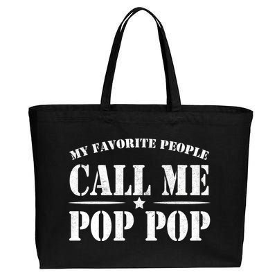 My Favorite People Call Me Pop Pop Cotton Canvas Jumbo Tote