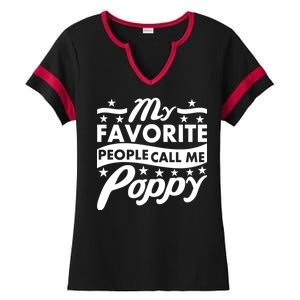 My Favorite People Call Me Poppy Ladies Halftime Notch Neck Tee