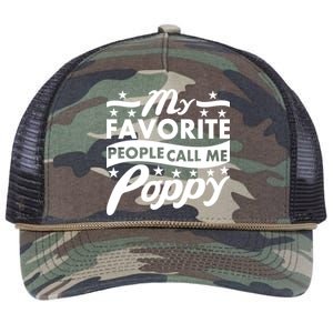 My Favorite People Call Me Poppy Retro Rope Trucker Hat Cap