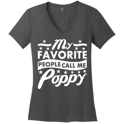 My Favorite People Call Me Poppy Women's V-Neck T-Shirt