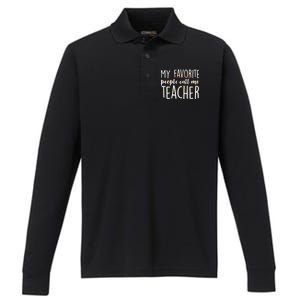 My Favorite People Call Me Teacher Performance Long Sleeve Polo