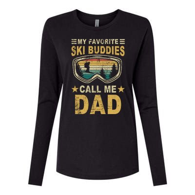 My Favorite Ski Buddies Call Me Dad Womens Cotton Relaxed Long Sleeve T-Shirt