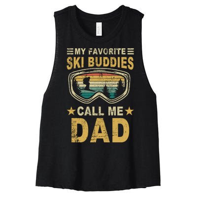 My Favorite Ski Buddies Call Me Dad Women's Racerback Cropped Tank