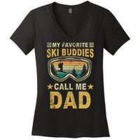 My Favorite Ski Buddies Call Me Dad Women's V-Neck T-Shirt