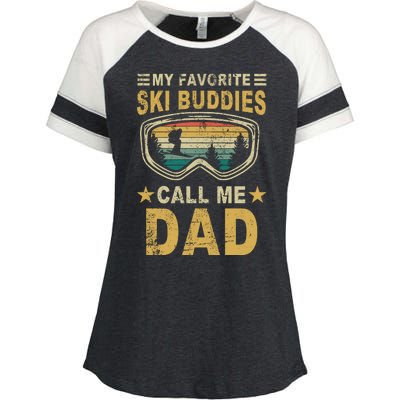 My Favorite Ski Buddies Call Me Dad Enza Ladies Jersey Colorblock Tee