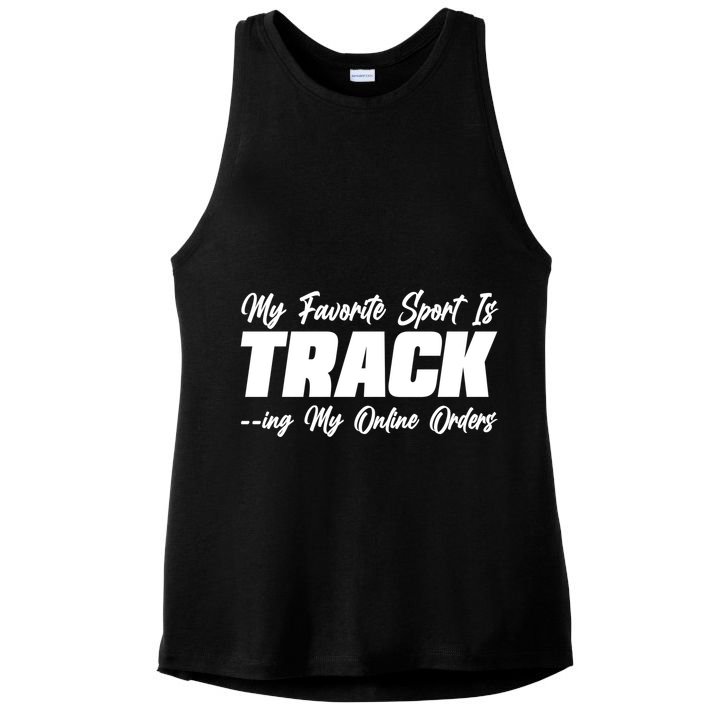My Favorite Sport Is Tracking My Online Orders Ladies PosiCharge Tri-Blend Wicking Tank