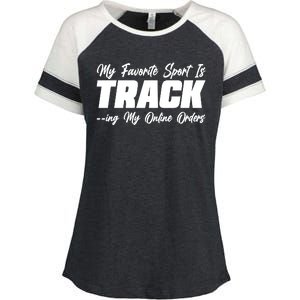 My Favorite Sport Is Tracking My Online Orders Enza Ladies Jersey Colorblock Tee