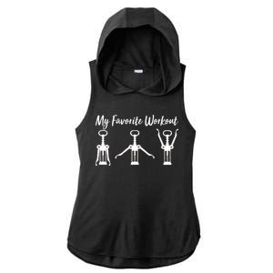 My Favorite Workout Wine Lover Ladies PosiCharge Tri-Blend Wicking Draft Hoodie Tank