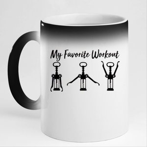 My Favorite Workout Wine Lover 11oz Black Color Changing Mug