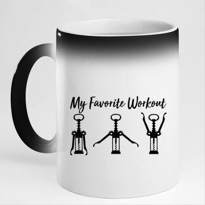 My Favorite Workout Wine Lover 11oz Black Color Changing Mug