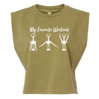 My Favorite Workout Wine Lover Garment-Dyed Women's Muscle Tee