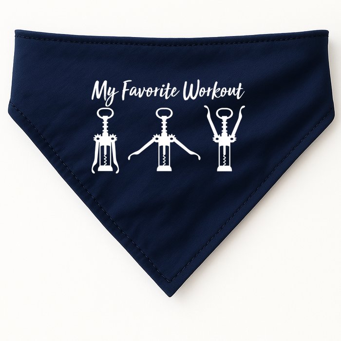 My Favorite Workout Wine Lover USA-Made Doggie Bandana