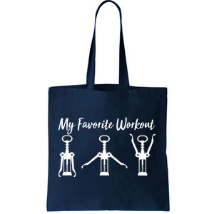 My Favorite Workout Wine Lover Tote Bag