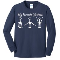 My Favorite Workout Wine Lover Kids Long Sleeve Shirt