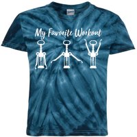 My Favorite Workout Wine Lover Kids Tie-Dye T-Shirt