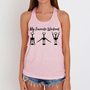 My Favorite Workout Wine Lover Women's Knotted Racerback Tank