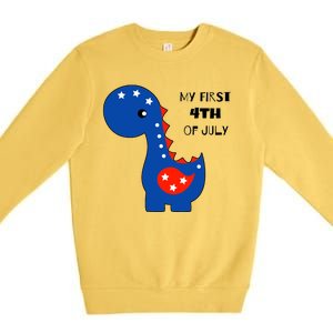 My First 4th of July Cute Dinosaur Premium Crewneck Sweatshirt