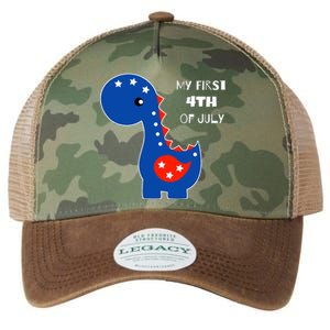 My First 4th of July Cute Dinosaur Legacy Tie Dye Trucker Hat