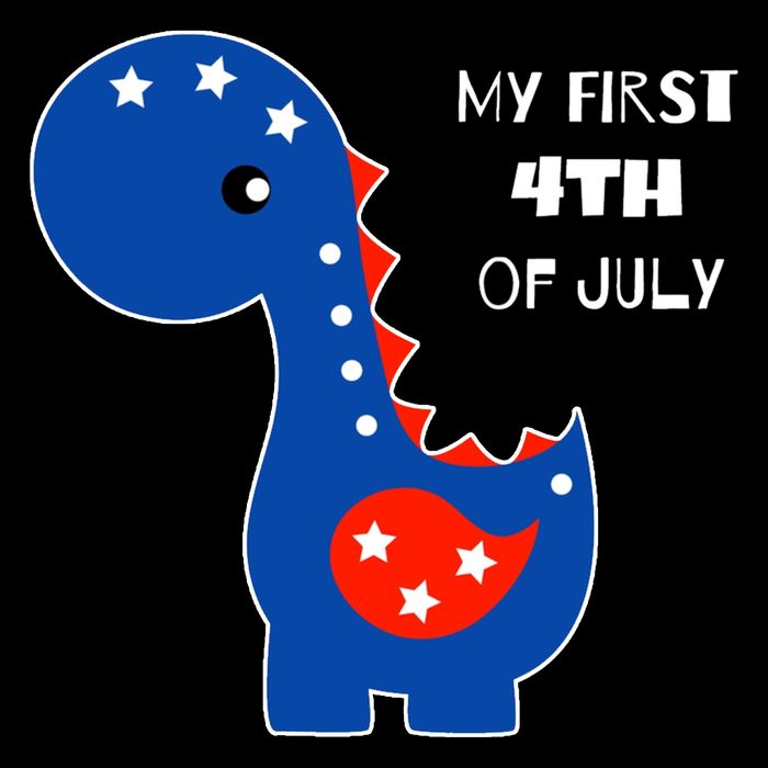 My First 4th of July Cute Dinosaur Stripe Pom Pom Beanie