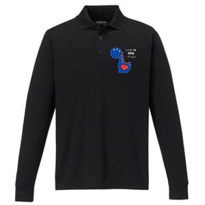 My First 4th of July Cute Dinosaur Performance Long Sleeve Polo