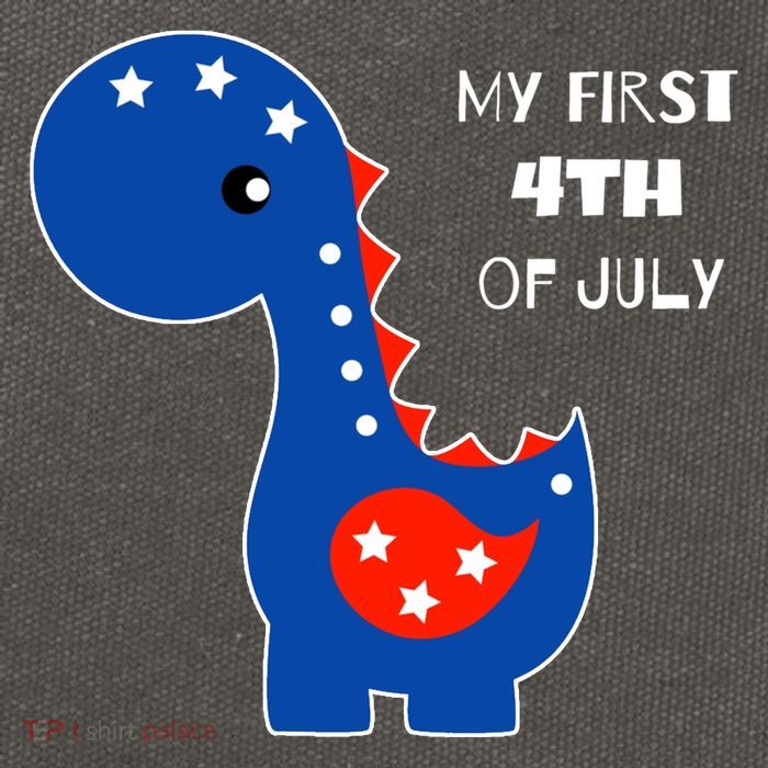 My First 4th of July Cute Dinosaur Cotton Canvas Backpack