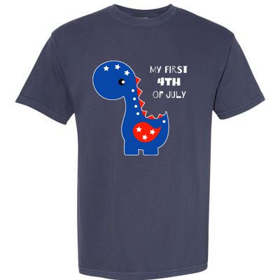 My First 4th of July Cute Dinosaur Garment-Dyed Heavyweight T-Shirt