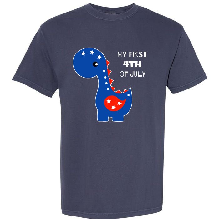 My First 4th of July Cute Dinosaur Garment-Dyed Heavyweight T-Shirt