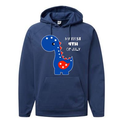 My First 4th of July Cute Dinosaur Performance Fleece Hoodie