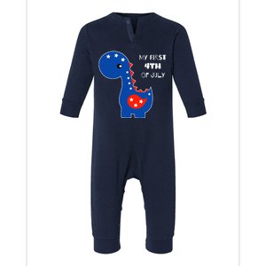 My First 4th of July Cute Dinosaur Infant Fleece One Piece