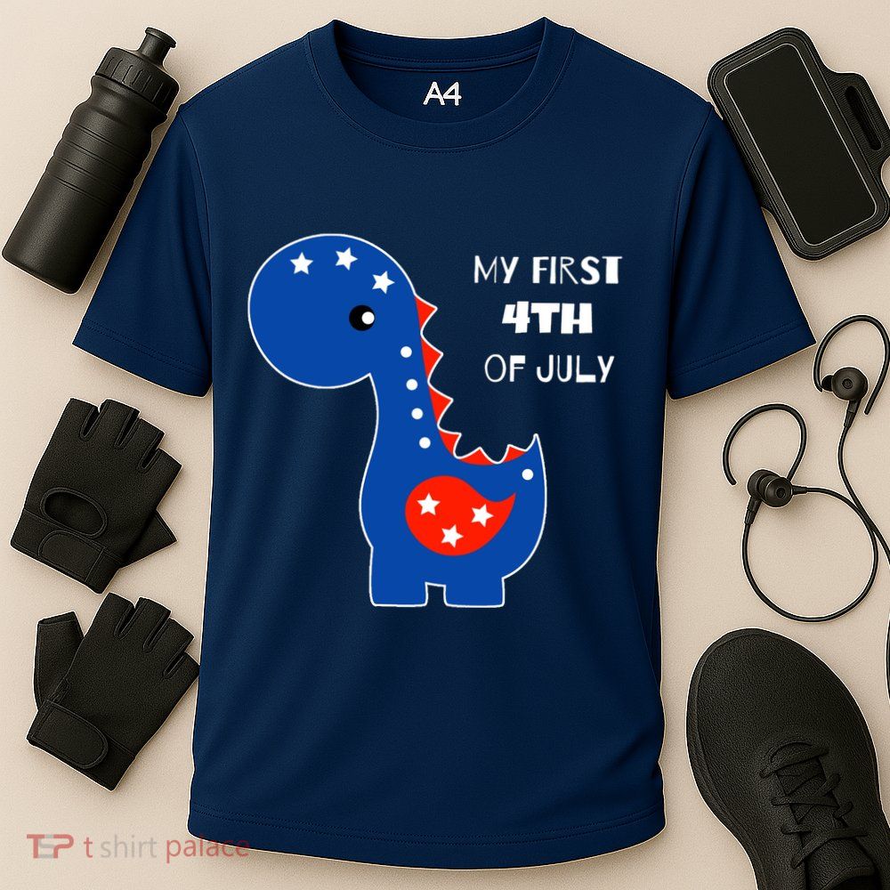 My First 4th of July Cute Dinosaur Performance Shirt