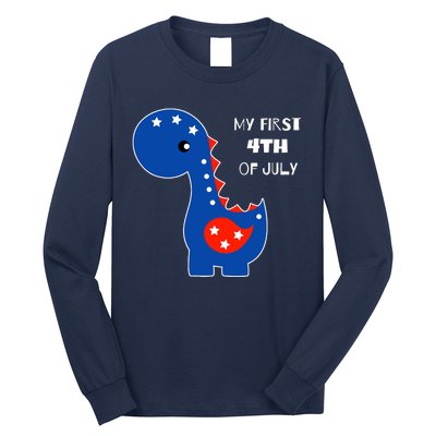 My First 4th of July Cute Dinosaur Long Sleeve Shirt