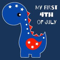 My First 4th of July Cute Dinosaur Apron