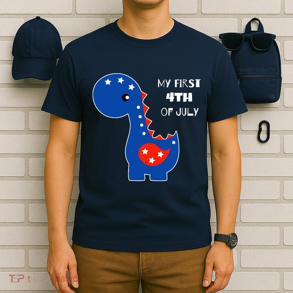 My First 4th of July Cute Dinosaur T-Shirt