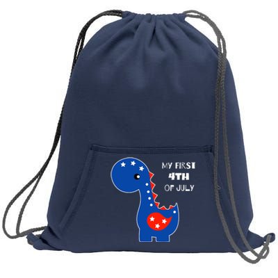 My First 4th of July Cute Dinosaur Sweatshirt Cinch Pack Bag