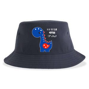 My First 4th of July Cute Dinosaur Sustainable Bucket Hat