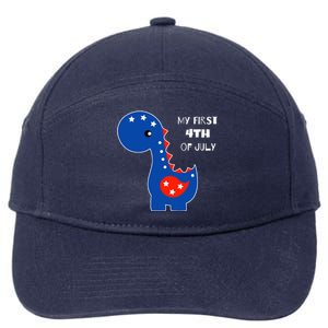 My First 4th of July Cute Dinosaur 7-Panel Snapback Hat