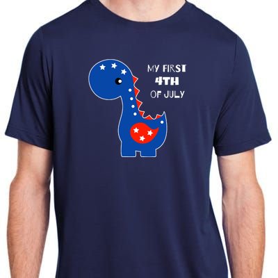 My First 4th of July Cute Dinosaur Adult ChromaSoft Performance T-Shirt