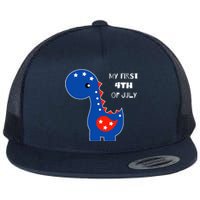 My First 4th of July Cute Dinosaur Flat Bill Trucker Hat