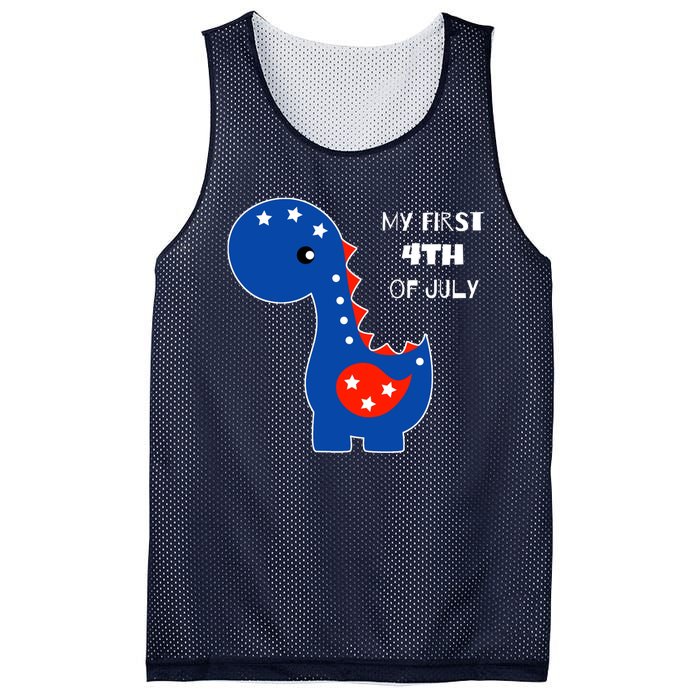 My First 4th of July Cute Dinosaur Mesh Reversible Basketball Jersey Tank