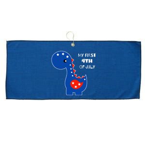 My First 4th of July Cute Dinosaur Large Microfiber Waffle Golf Towel