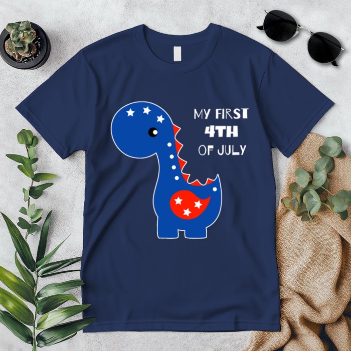 My First 4th of July Cute Dinosaur Premium T-Shirt