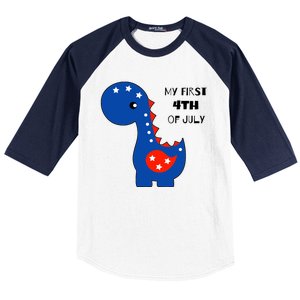 My First 4th of July Cute Dinosaur Baseball Sleeve Shirt