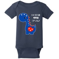 My First 4th of July Cute Dinosaur Baby Bodysuit