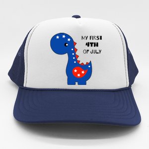 My First 4th of July Cute Dinosaur Trucker Hat