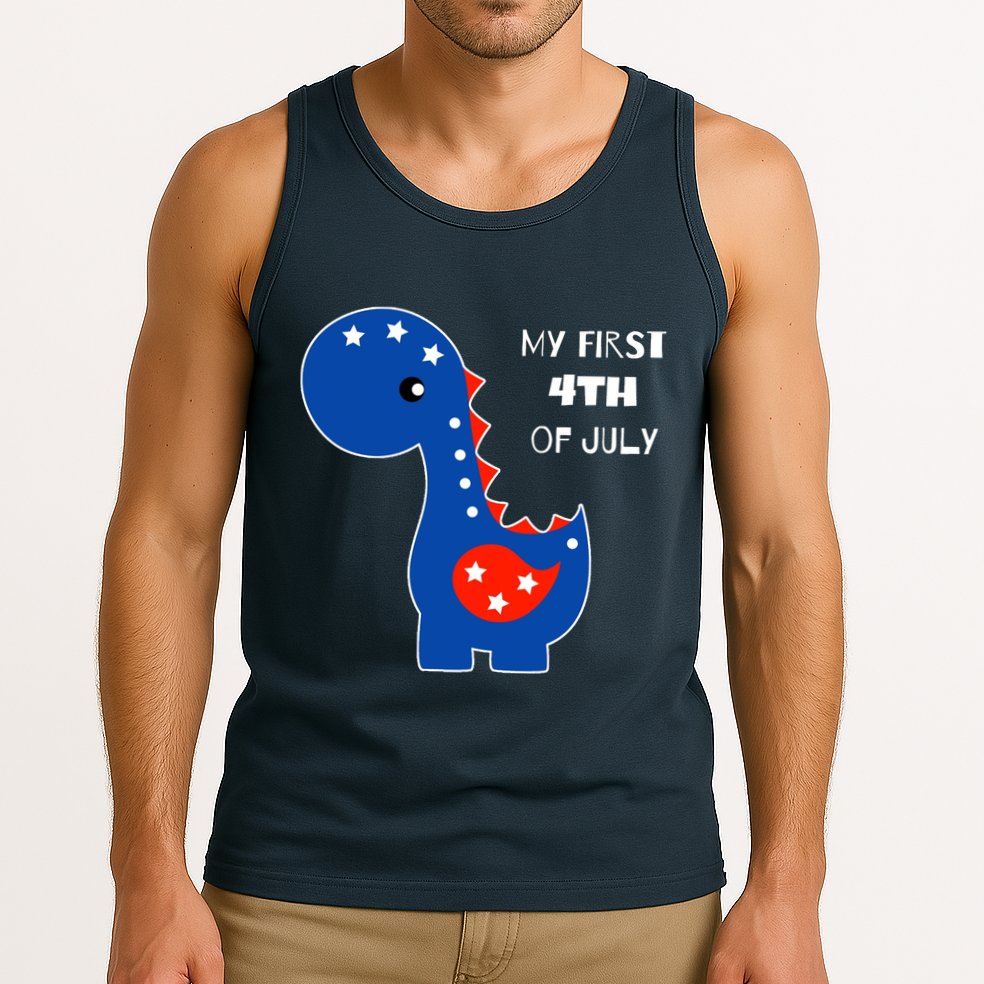 My First 4th of July Cute Dinosaur Tank Top