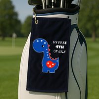 My First 4th of July Cute Dinosaur Golf Towel